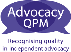 Advocacy QPM logo: Recognising quality in independent advocacy.